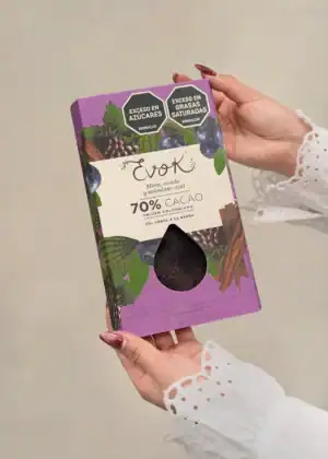 Barra de chocolate al 70% cacao EVOK