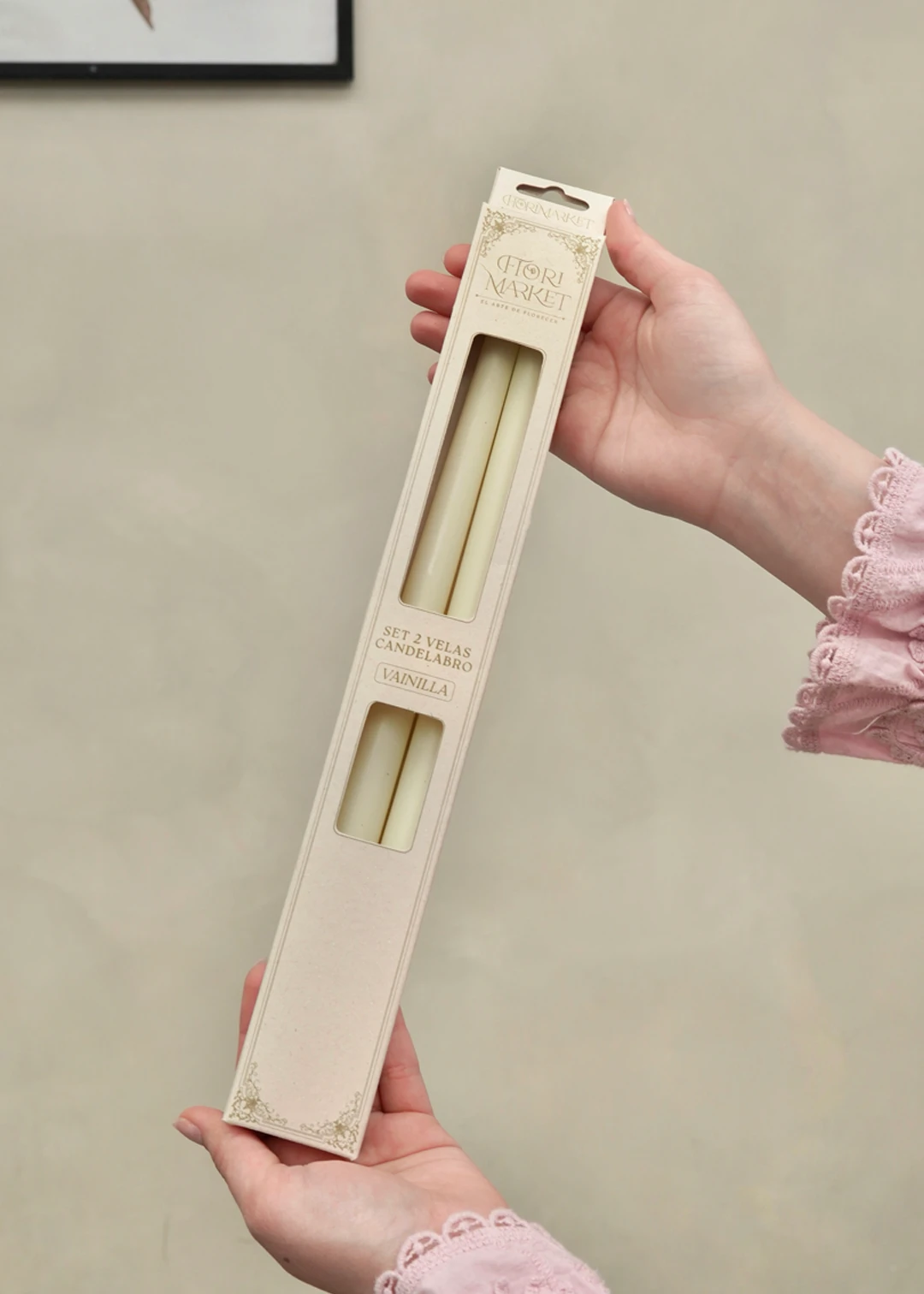 Vela candelabro cera de soya (set x 2) - Imagen 3