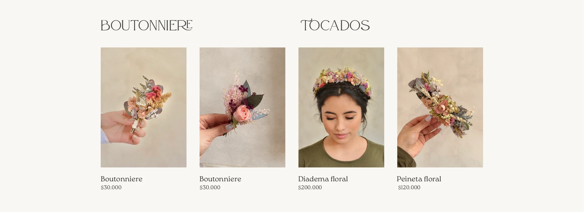 Tocados y boutonnières